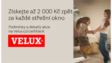 Cashback s Veluxem! Až 2000 zpět za každé okno!