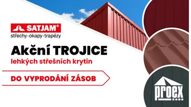 Pouze do vyprodání zásob – akční TROJICE lehkých střešních krytin SATJAM