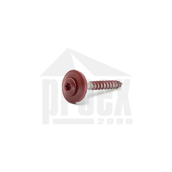 Šroub klempířský nerez 4,5x35mm, MATNÝ tmavě červený RAL3009, Prefa, T20