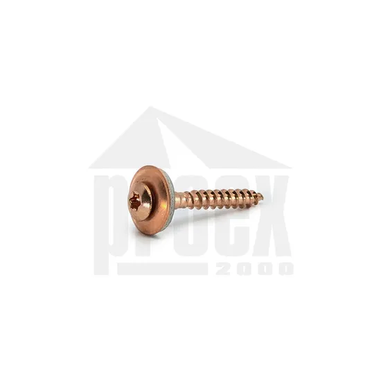 Klempířský vrut s podložkou 4,5x35mm POMĚDĚNÝ - (Mungo)