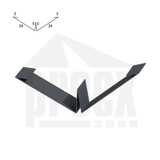 Úžlabí (kónické) antracit 625 mm