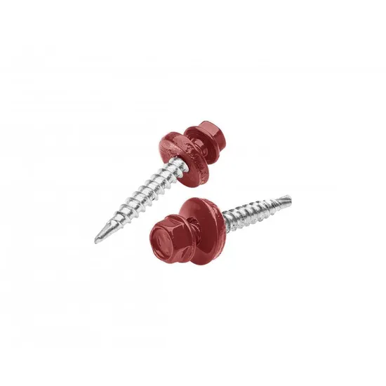 Šroub samořezný pozink. 4,8x20mm rudá RAL3011