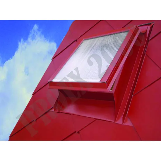 Vikýř hliníkový STANDARD 600x600 mm + LEXAN ocelověčervený KJG