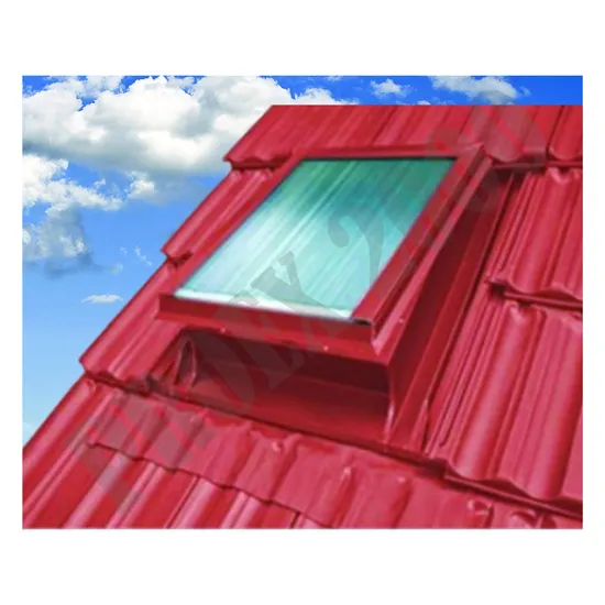 Vikýř hliníkový UNIVERZAL 600x600 mm + LEXAN červený