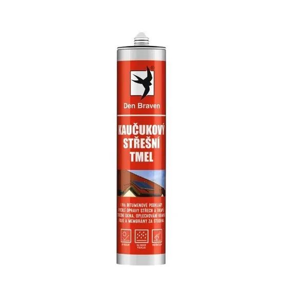 Kaučukový střešní tmel 280ml(přetíratelný),  transparentní