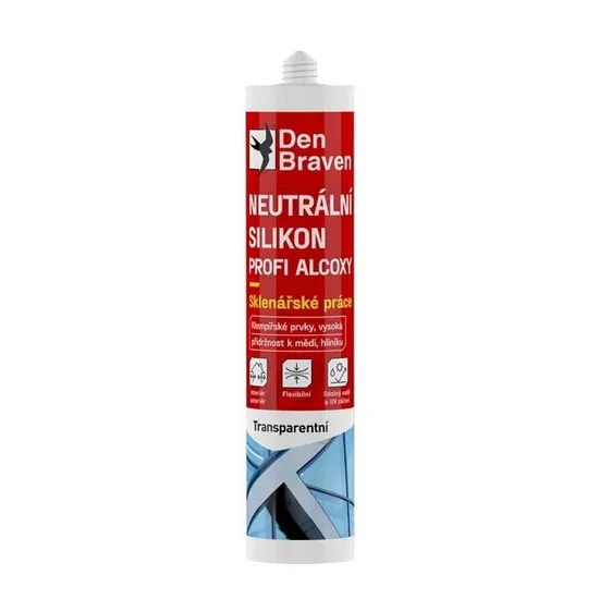 Silikon neutrál Den Braven PROFI - průhledný  280ml - ALCOXY
