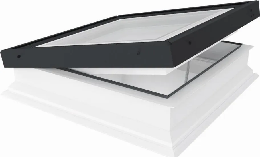 FAKRO okno do ploché střechy DMG P2 90x90cm, manuální, tvrzené rovné sklo