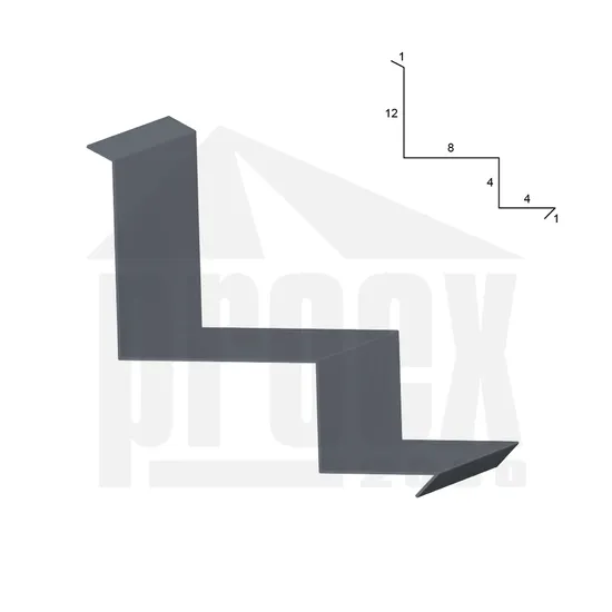 Lemování zdí horní pro falcovanou krytinu antracit 300 mm