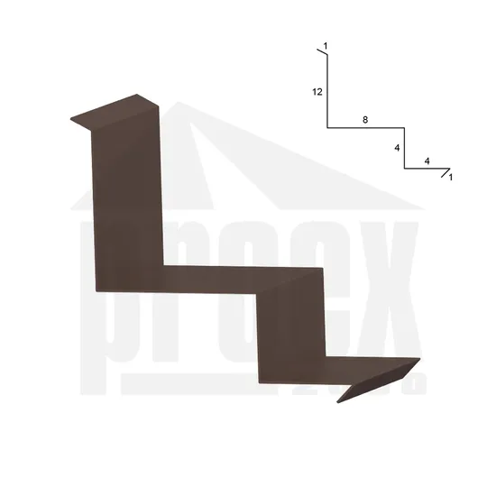 Lemování zdí horní pro falcovanou tmavě hnědé 300 mm