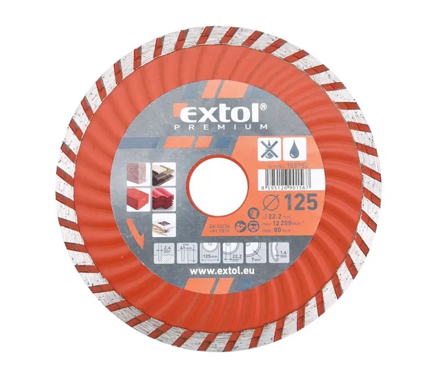 Kotouč řezný DIAMANT. EXTOL prům 125 mm turbo