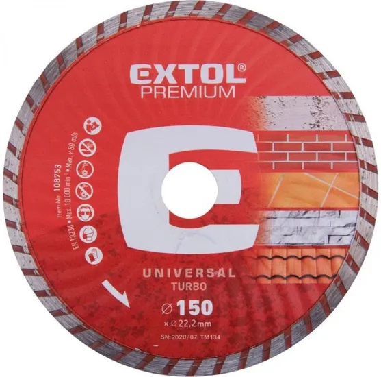 Kotouč řezný DIAMANT. EXTOL prům 150 mm turbo