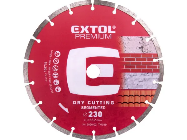 Kotouč řezný DIAMANT. EXTOL prům 230 mm segment.