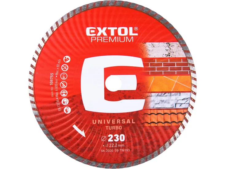 Kotouč řezný DIAMANT. EXTOL prům 230 mm turbo