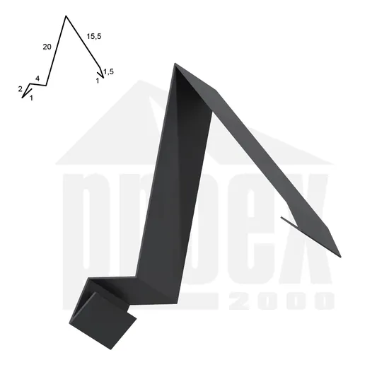 Závětrná lišta na pultovou střechu antracit 450 mm