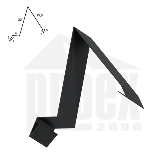 Závětrná lišta na pultovou střechu intenzivně černá 450 mm