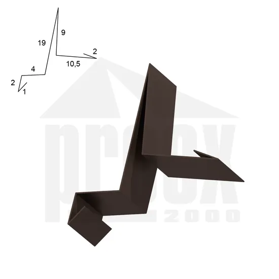 Závětrná lišta tmavě hnědá 475 mm