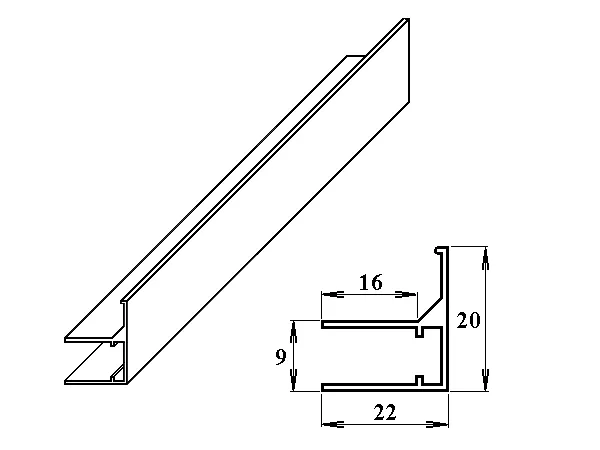 AL ukončovacíokrajový UF-profil 6mm2100mm