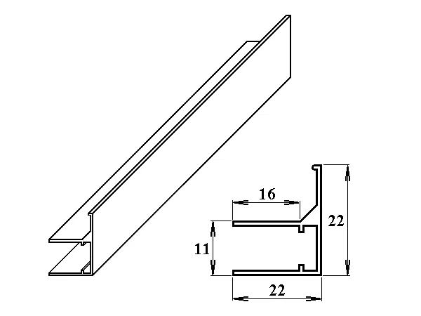 AL ukončovacíokrajový UF-profil 8mm2100mm