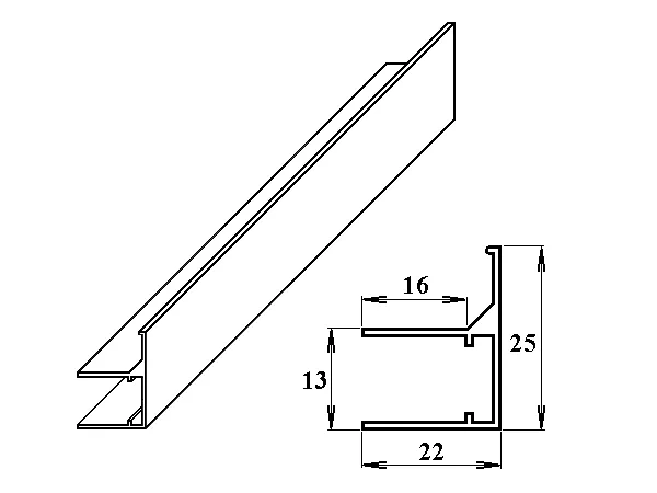 AL ukončovacíokrajový UF-profil 10mm2100mm