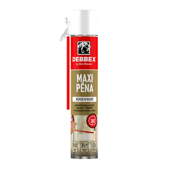 PUR stav. pěna 500ml Maxi trubičková NÍZKOEXPANZNÍ Den Braven