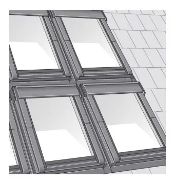 Velux - Lemování kombi EKS 0021H pro MK06, a=160mm, plochá krytina