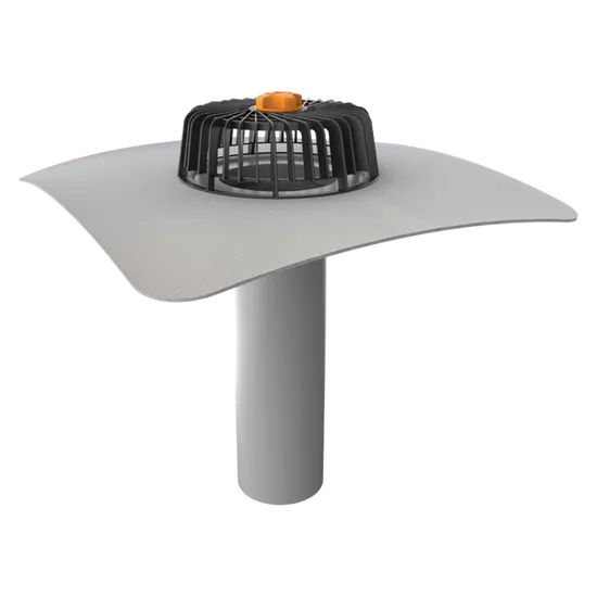 TWJE 75 PVC, střešní vpusť jednostěnná vyhřívaná DN7040cm s PVC manžetou