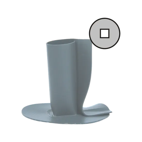 TWOT 45x45, těsníci manžeta z PVC hranatá, otevřená 45x45mm150mm