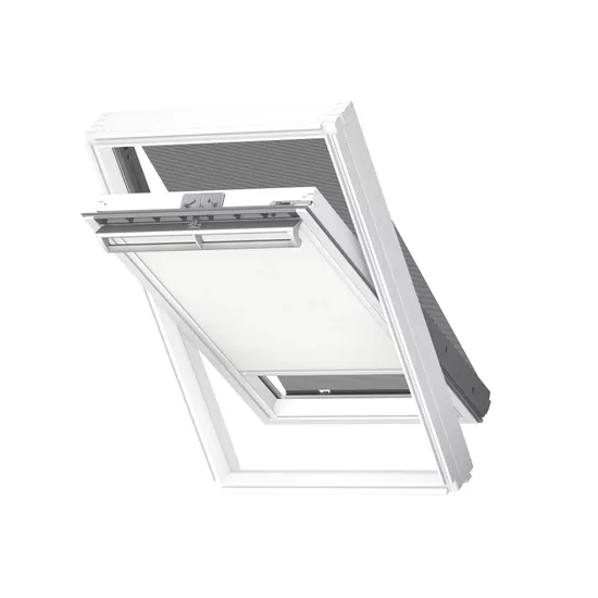 Kombinace DOP pro MK08 roleta zatemňující DKL SWL 1025 bílá + markýza, bílé lišty