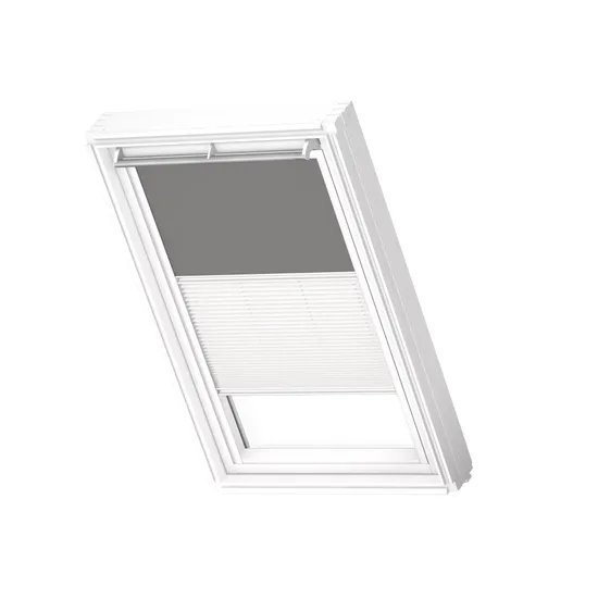 Roleta zatemňujícíplisovaná DFD SWL 0705 (šedá - bílá), pro MK06, bílé lišty, Standard