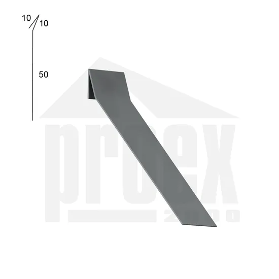 Roofplan - Vyhnutá stěnová lišta 2bm, 70mm