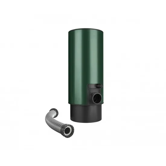 Sběrač dešťové vody s hadicí a knoflíkem mechově zelený 100 mm