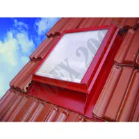 Vikýř hliníkový STANDARD 500x500 mm + LEXAN červený