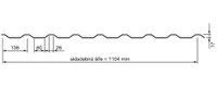 Lindab - trapéz T-18 polyes 0,5mm, r.š.1104mm RAL8017