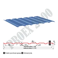 Trapezový plech SAT 18W polyester 0,5mm, RAL7000, stěnový profil