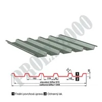 Trapezový plech SAT 40 1,0mm  pozink - starý typ