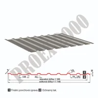 Trapezový plech SAT 18 polyester 0,5 červenohnědá RAL3009 - 4000mm