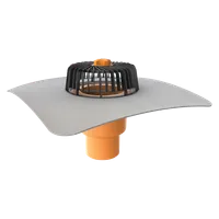 TWE 125 PVC S, střešní vpusť svislá vyhřívaná 125mm21cm s PVC manžetou